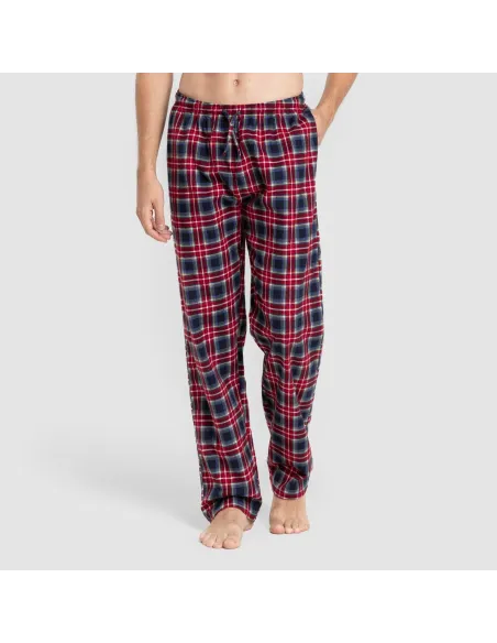 Pijama homem franela Cuadro Tuc  azul marinho pijamas-compridos-homem