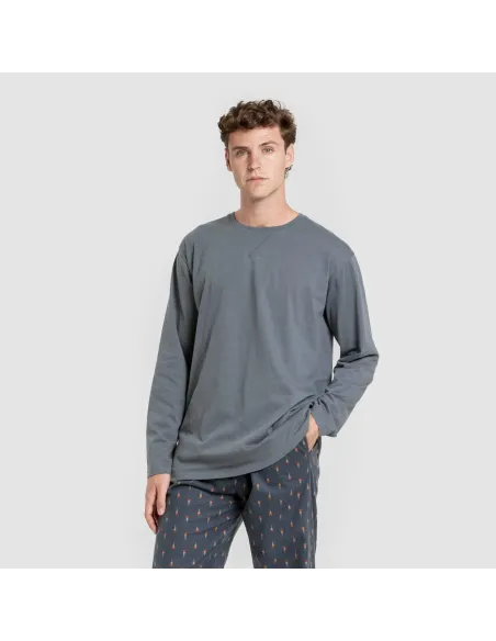 Pijama homem franela Pelayo verde azulado pijamas-compridos-homem