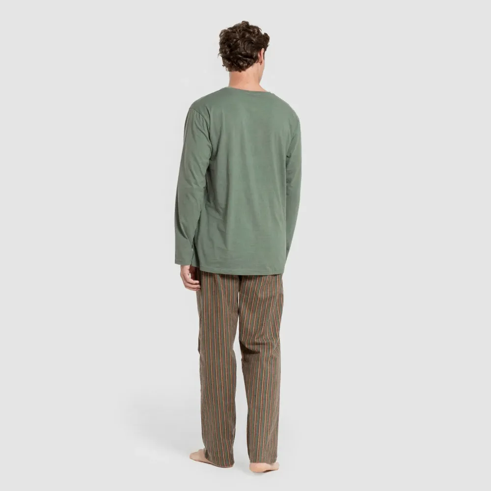 Pijama homem franela Raya Vermont verde pijamas-compridos-homem