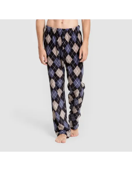Pijama coral homem Cuadro Roldan azul pijamas-compridos-homem