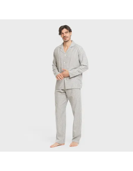 Pijama franela com lapela homem Raya Ceballos verde pijamas-compridos-homem