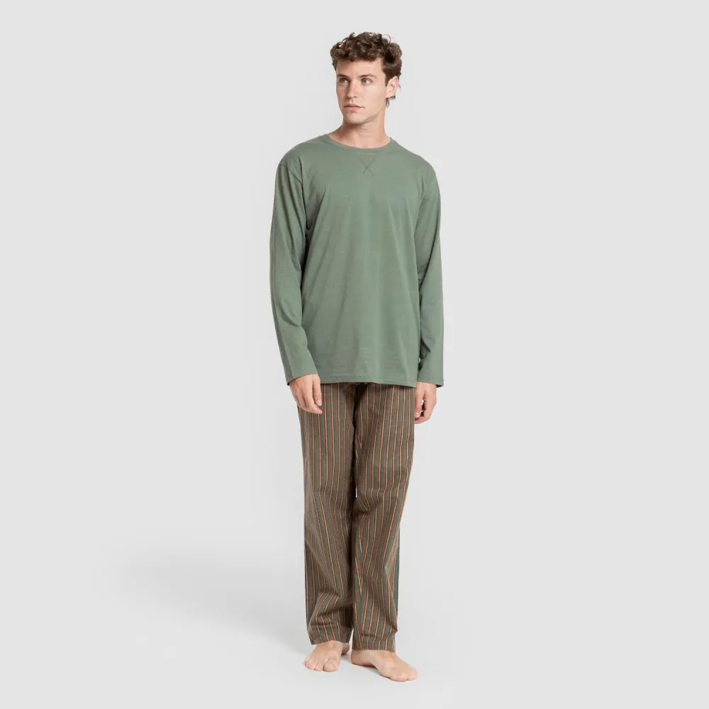 Pijama homem franela Raya Vermont verde pijamas-compridos-homem