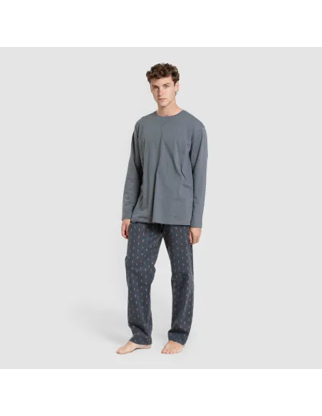 Pijama homem franela Pelayo verde azulado pijamas-compridos-homem