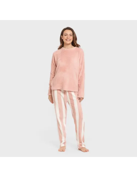 Pijama coral Raya Vinia rosa pijama-inverno-mulher
