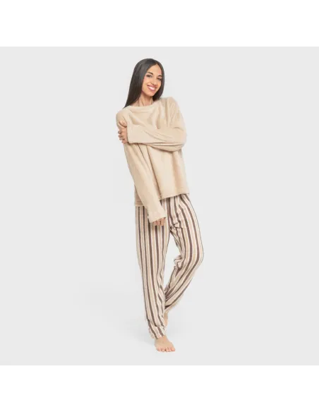 Pijama coral Raka Brooke areia pijama-inverno-mulher