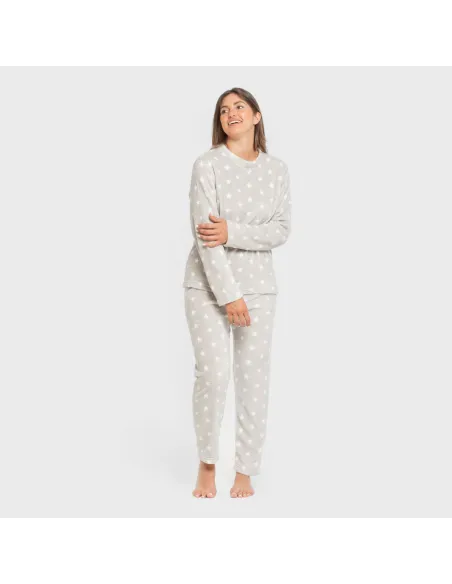 Pijama coral Vitalidad cinza pérola pijama-inverno-mulher