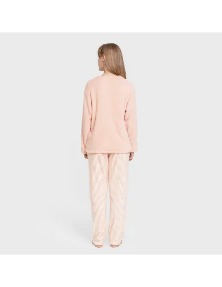Pijama coral Raya Paloma pêssego pijama-inverno-mulher