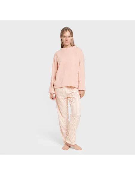 Pijama coral Raya Paloma pêssego pijama-inverno-mulher