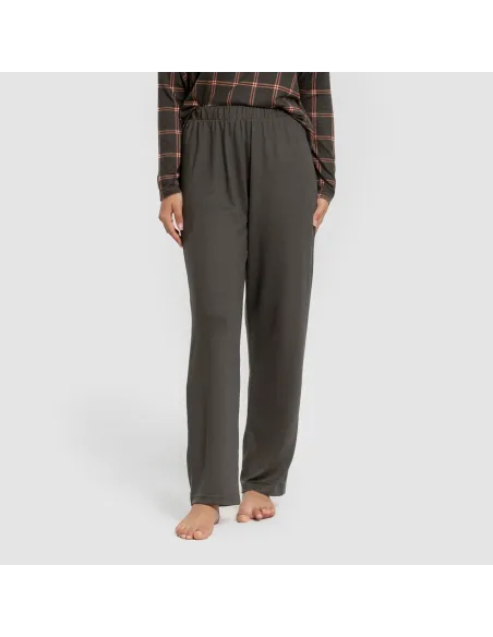 Pijama comprido Secret mulher Cuadro Nelby verde caça pijamas-compridos-de-mulher