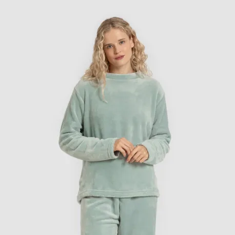 Pijama veludo liso roupa-para-estar-por-casa