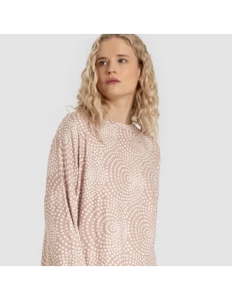 Pijama comprido Secret mulher Katy malva rosa pijamas-compridos-de-mulher