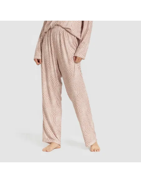 Pijama comprido Secret mulher Katy malva rosa pijamas-compridos-de-mulher
