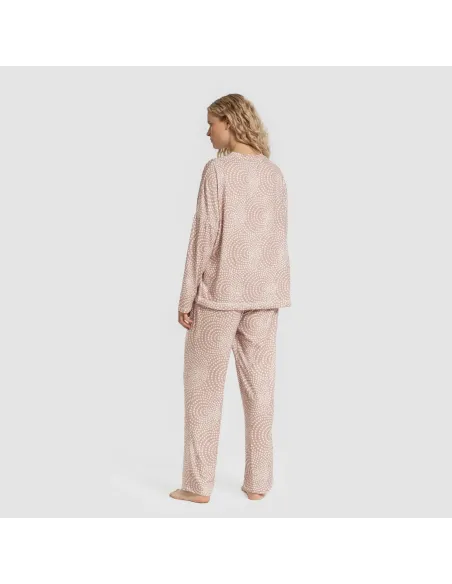 Pijama comprido Secret mulher Katy malva rosa pijamas-compridos-de-mulher
