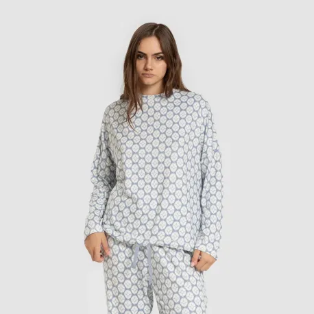 Pijama comprido Secret mulher Fatuo indigo pijamas-compridos-de-mulher
