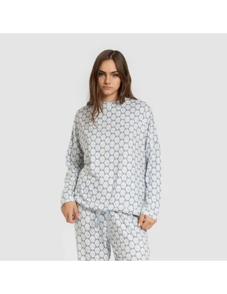 Pijama comprido Secret mulher Fatuo indigo pijamas-compridos-de-mulher