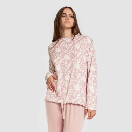 Pijama comprido Secret mulher Amira rosette pijamas-compridos-de-mulher