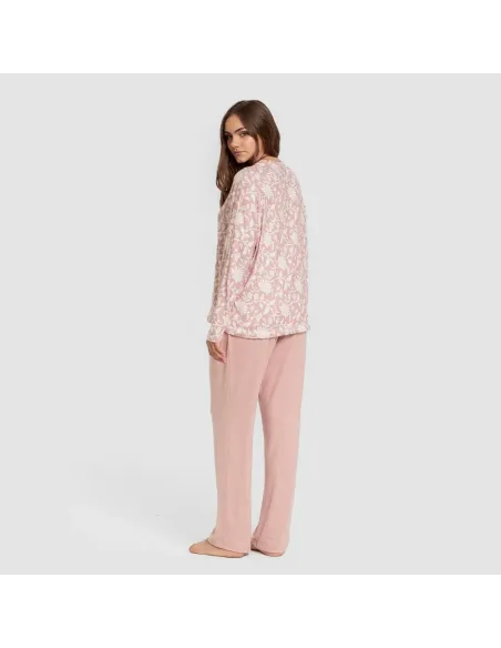 Pijama comprido Secret mulher Amira rosette pijamas-compridos-de-mulher