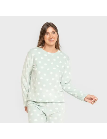 Pijama veludo super soft mulher Dula verde tiffany pijama-inverno-mulher