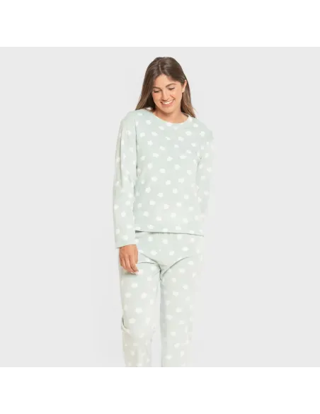 Pijama veludo super soft mulher Dula verde tiffany pijama-inverno-mulher