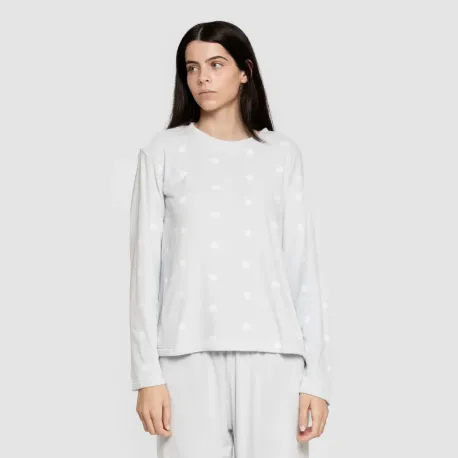 Pijama veludo super soft mulher Praga celeste pijama-inverno-mulher