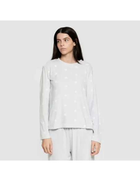 Pijama veludo super soft mulher Praga celeste pijama-inverno-mulher