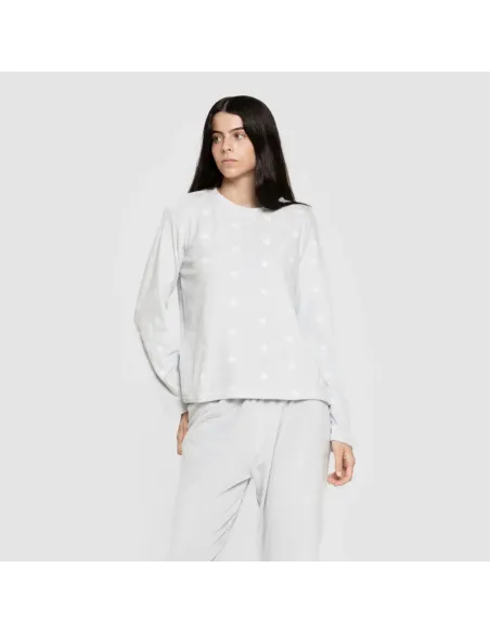 Pijama veludo super soft mulher Praga celeste pijama-inverno-mulher