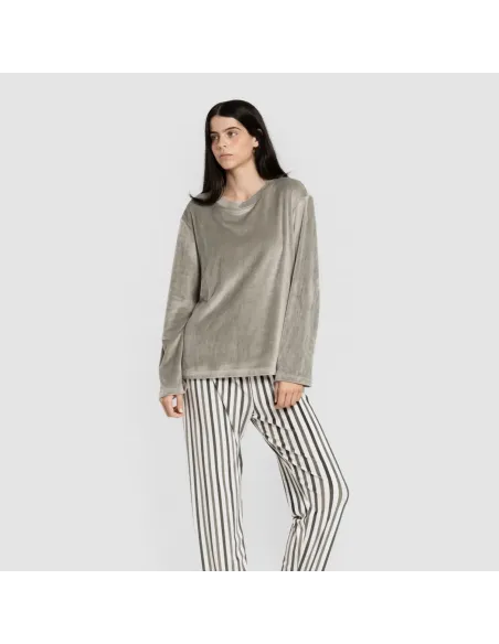 Pijama veludo super soft mulher Raya Seasonal verde pijama-inverno-mulher