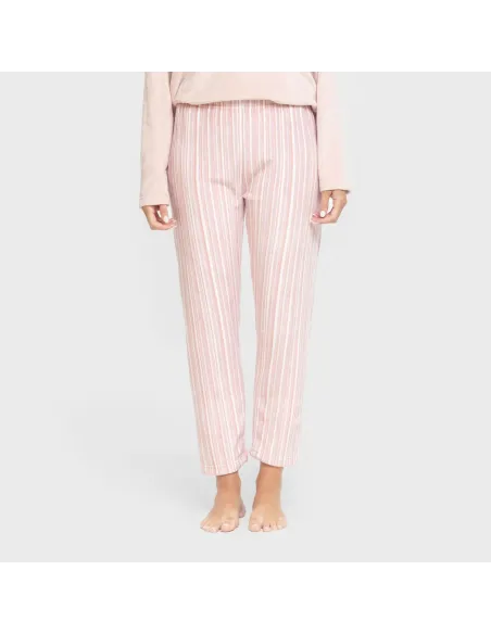 Pijama veludo super soft mulher Raya Oli malva rosa pijama-inverno-mulher