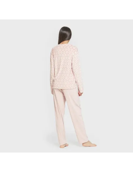 Pijama veludo super soft mulher Joy rosa palo pijama-inverno-mulher