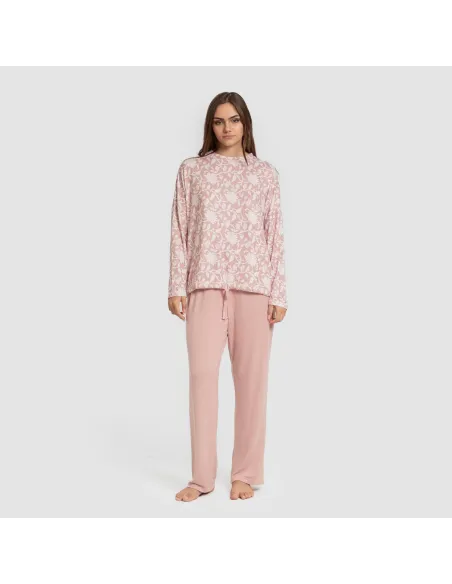 Pijama comprido Secret mulher Amira rosette pijamas-compridos-de-mulher
