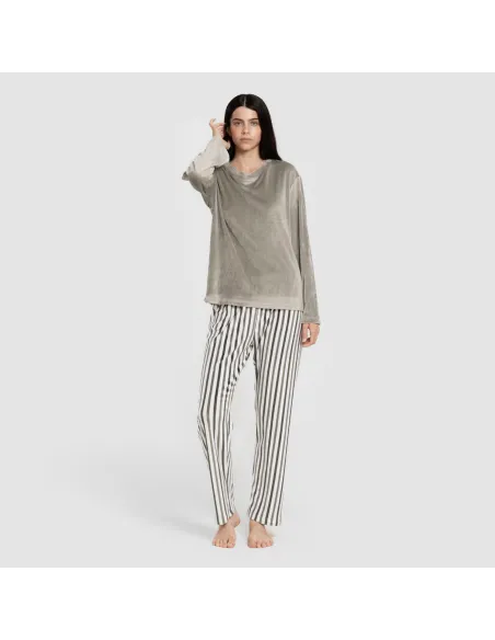 Pijama veludo super soft mulher Raya Seasonal verde pijama-inverno-mulher