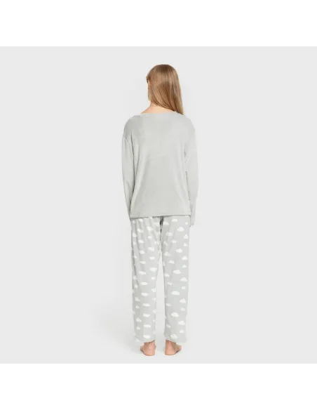 Pijama veludo super soft mulher Nubecita verde tiffany pijama-inverno-mulher
