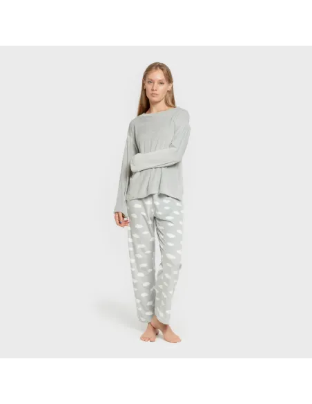 Pijama veludo super soft mulher Nubecita verde tiffany pijama-inverno-mulher