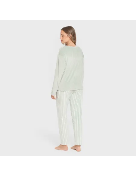 Pijama veludo super soft mulher Raya Astria verde tiffany pijama-inverno-mulher