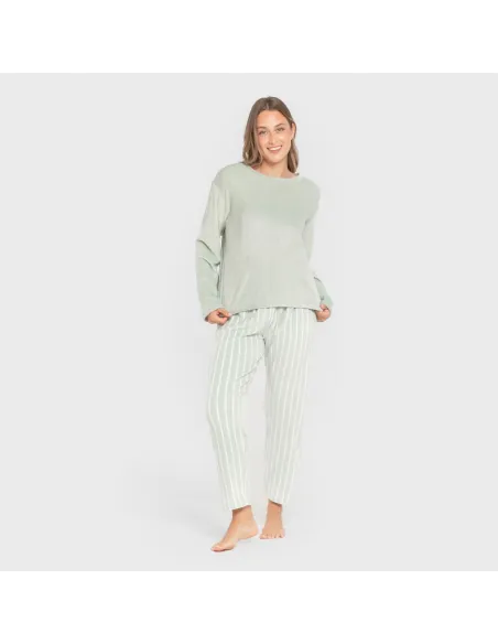 Pijama veludo super soft mulher Raya Astria verde tiffany pijama-inverno-mulher