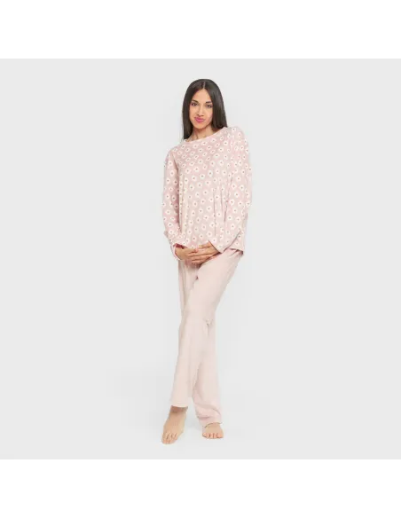 Pijama veludo super soft mulher Joy rosa palo pijama-inverno-mulher