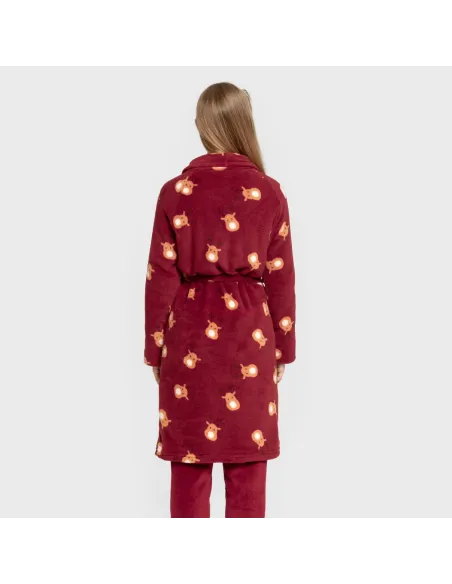 Roupão coral Tatin bordô roupoes-mulher