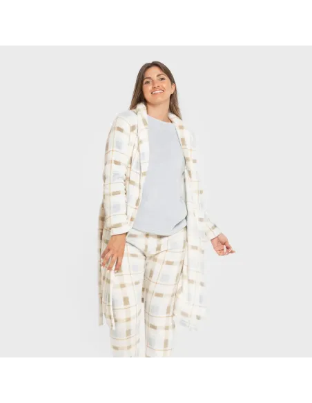 Roupão coral Cuadro Noric celeste roupoes-mulher