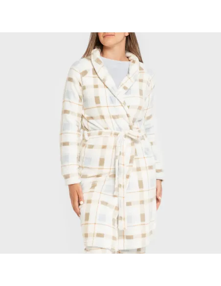 Roupão coral Cuadro Noric celeste roupoes-mulher