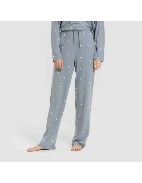 Pijama comprido mulher soft Choer indigo pijamas-compridos-de-mulher