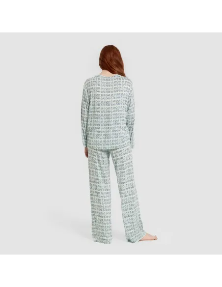 Pijama comprido viscosa mulhe Capricornio rosa pijamas-compridos-de-mulher