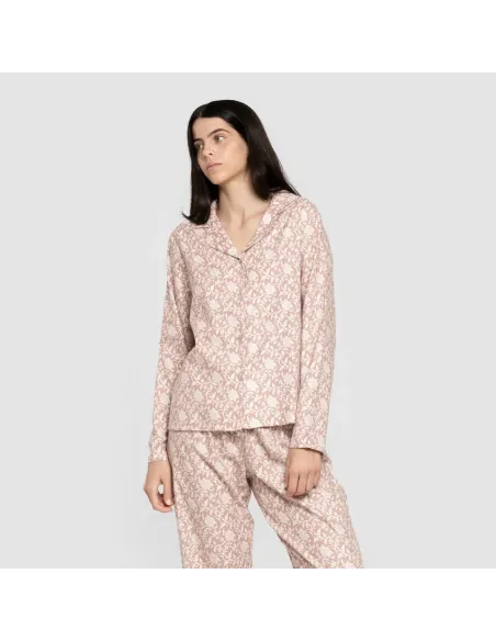 Pijama franela com lapela mulher Amira rosa pijama-inverno-mulher