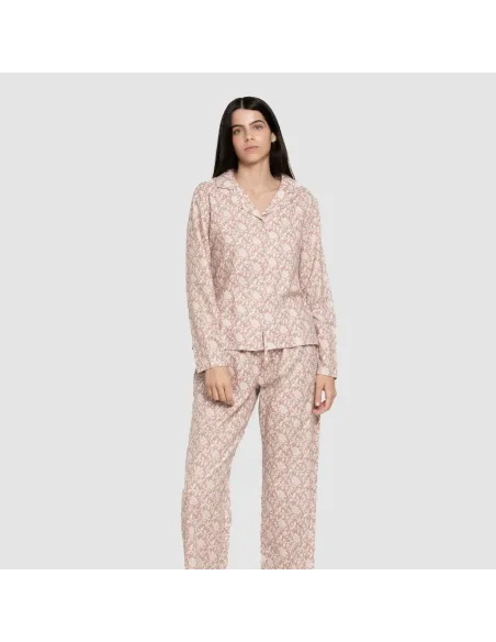 Pijama franela com lapela mulher Amira rosa pijama-inverno-mulher