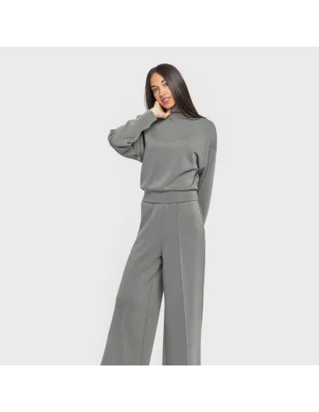 Calças compridas fluidas com pregas mulher pantalones-comodos-mujer