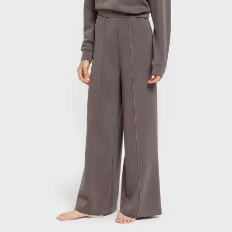 Calças compridas fluidas com pregas mulher pantalones-comodos-mujer