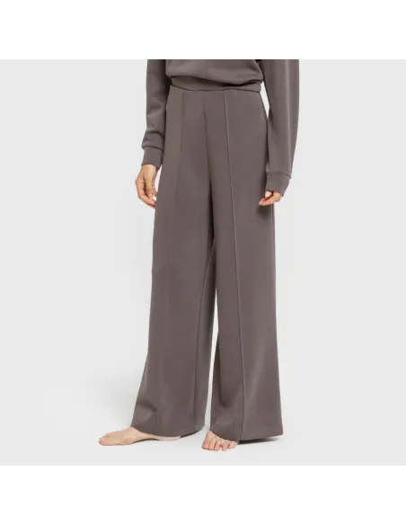 Calças compridas fluidas com pregas mulher pantalones-comodos-mujer
