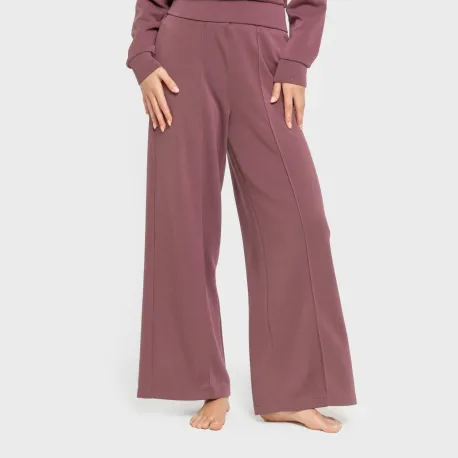 Calças compridas fluidas com pregas mulher pantalones-comodos-mujer