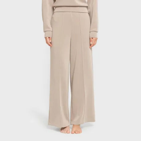 Calças compridas fluidas com pregas mulher pantalones-comodos-mujer