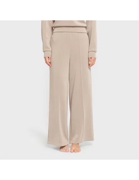 Calças compridas fluidas com pregas mulher pantalones-comodos-mujer