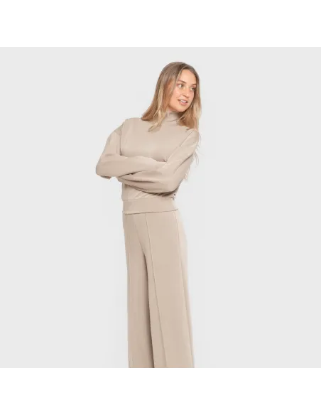 Calças compridas fluidas com pregas mulher pantalones-comodos-mujer